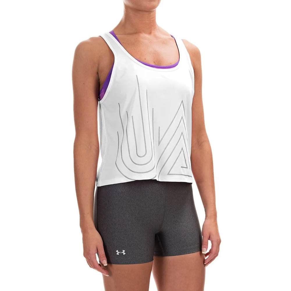 Under Armour White Athletic Heat Gear Tank Top